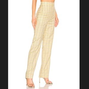 Tibi Yellow Marvel Plaid Suiting Pant